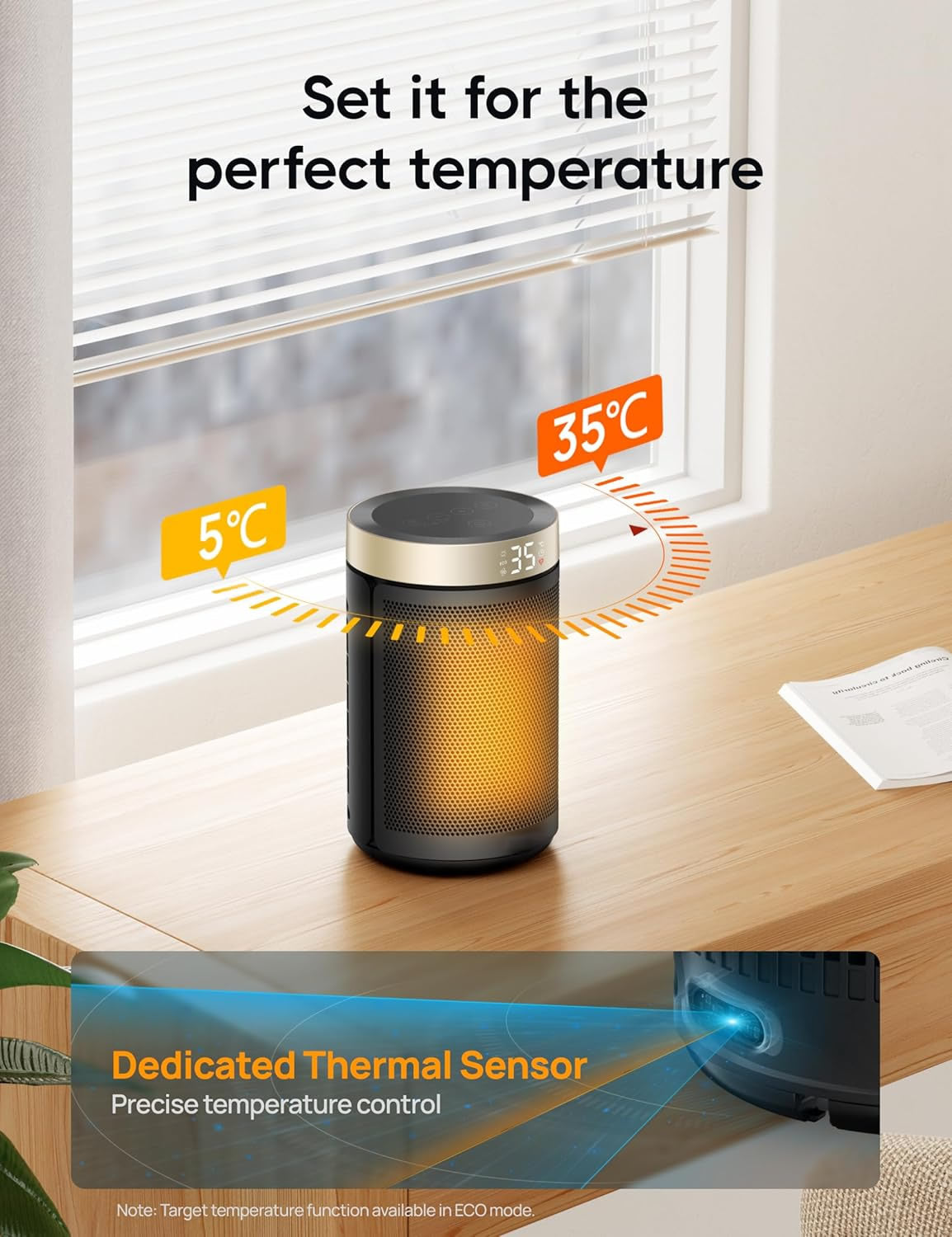 RadiHeat Atomic 316S 10-Inch Smart WiFi Space Heater – 1500W Hot & Cool Fan with Precise Temperature Control